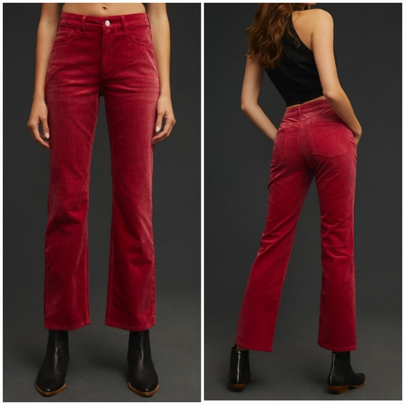 Anthropologie Pants - Anthropologie New Pilcro Pink Yaya High Rise Flare Corduroy Pants, Size 32 P